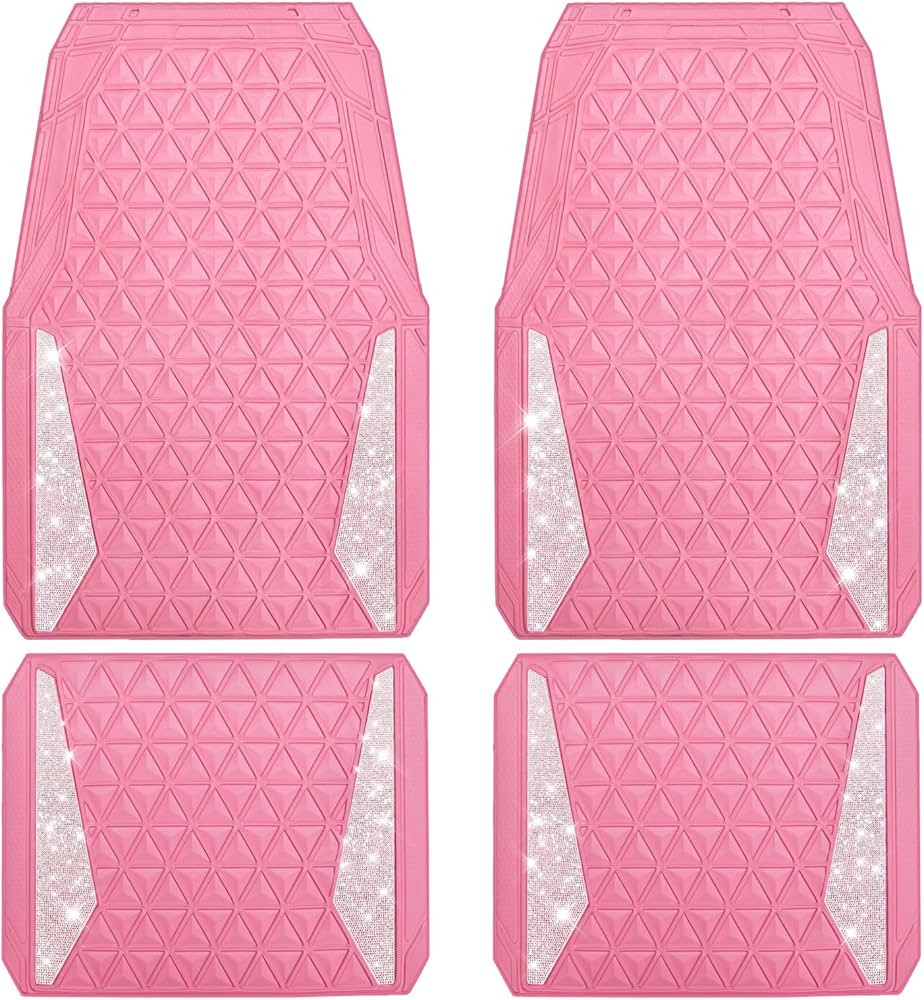 Amazon.com: CAR PASS Bling Car Mats Diamond Rubber Floor Mats Full Set Anti-Slip 3D Rhombus Water... | Amazon (US)