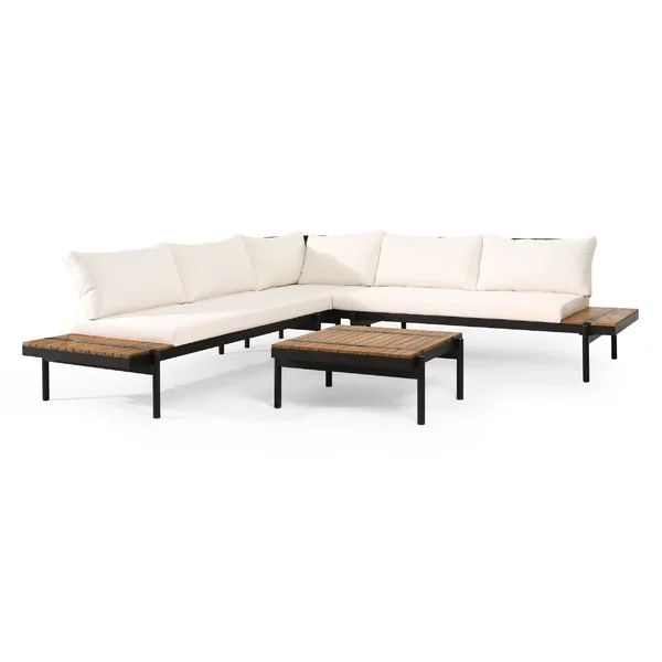 4 Piece Sectional Seating Group with Cushion | Wayfair North America