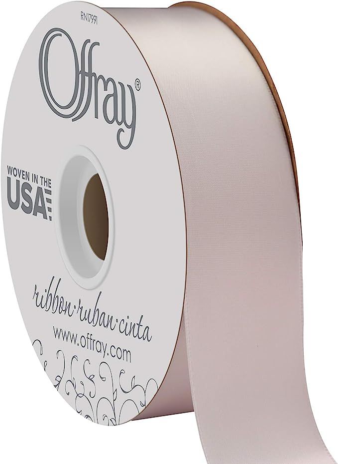 Offray Berwick 1.5" Wide Double Face Satin Ribbon, Pink Sand, 50 Yds | Amazon (US)