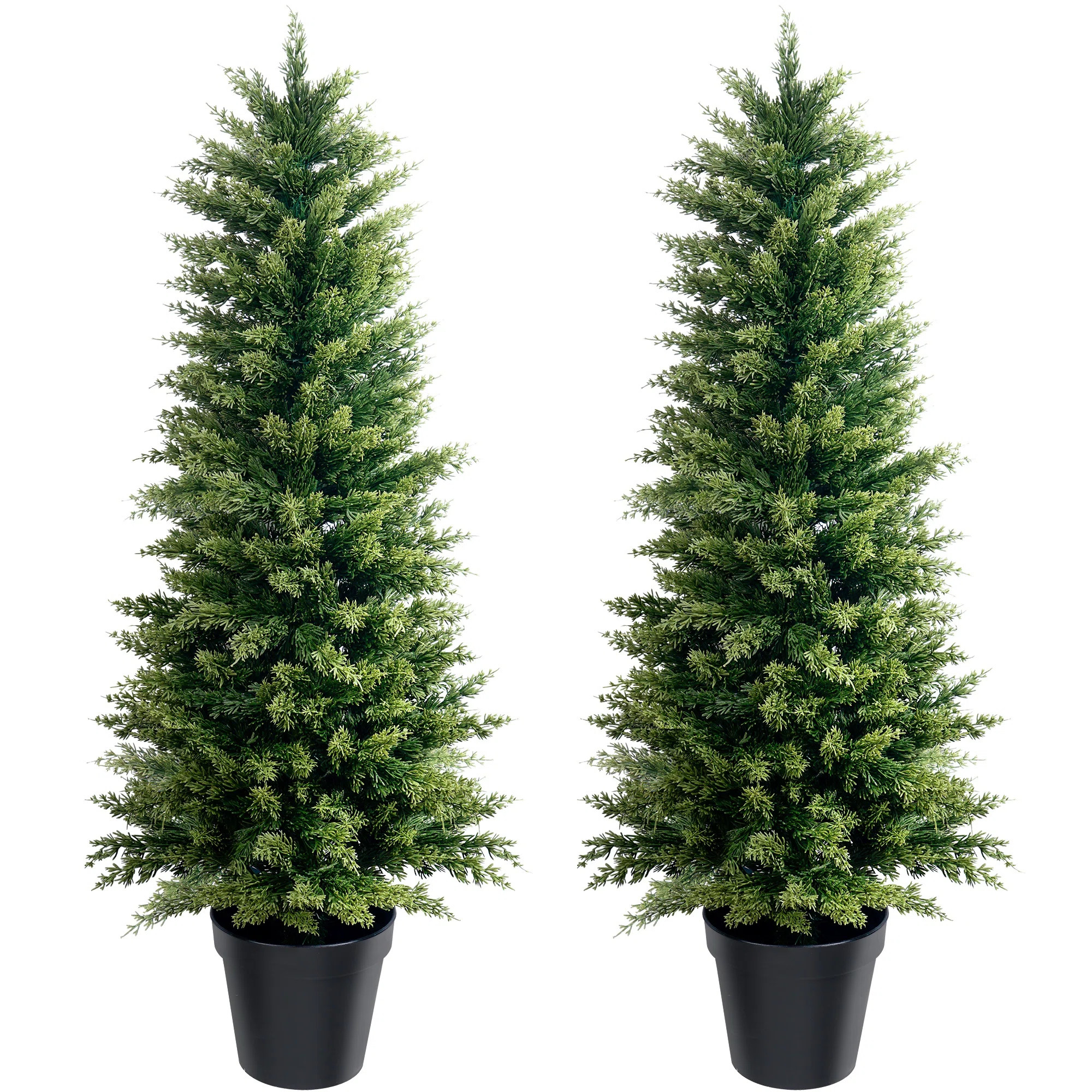 Artificial Cypress Topiary Trees-UV Resistant Faux Cypress Plants For Indoor Or Outdoor(Set Of 2)... | Wayfair North America