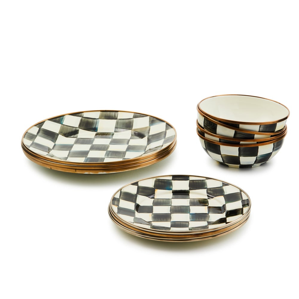 Courtly Check Dinnerware 12pc Complete Set | MacKenzie-Childs