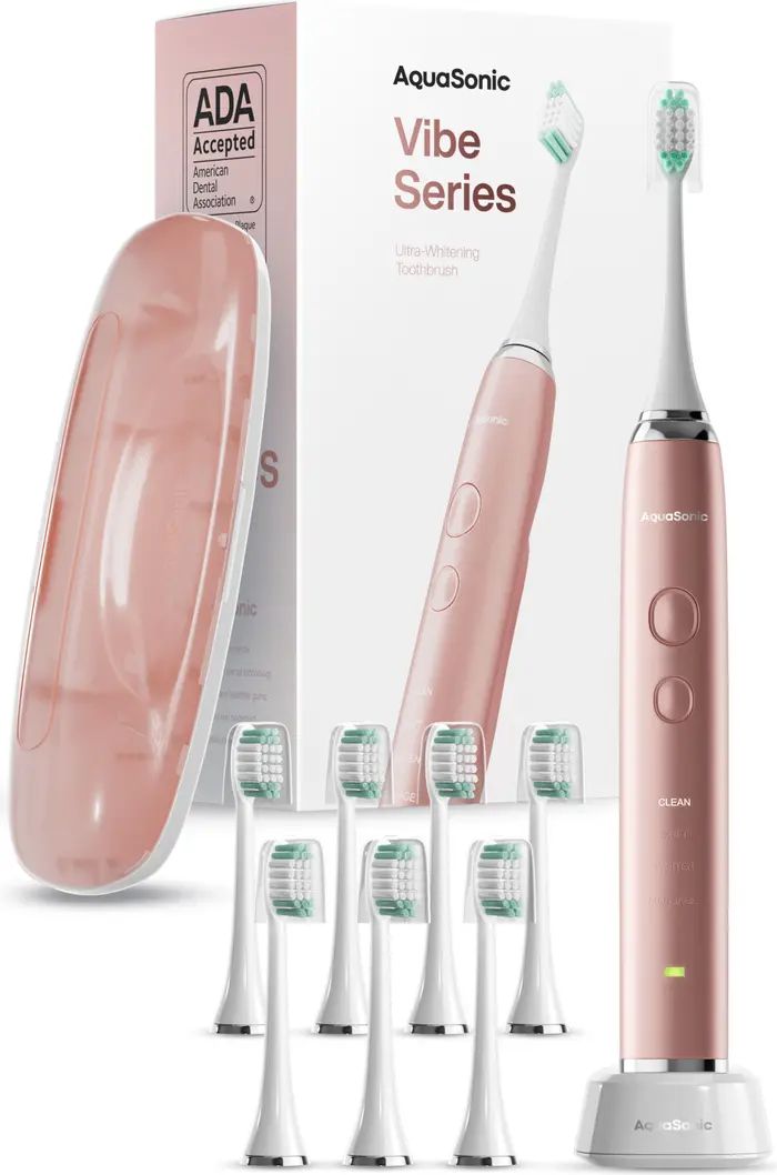 VIBE Series Pink UltraSonic Whitening Toothbrush with 8 DuPont Brush Heads & Travel Case | Nordstrom Rack