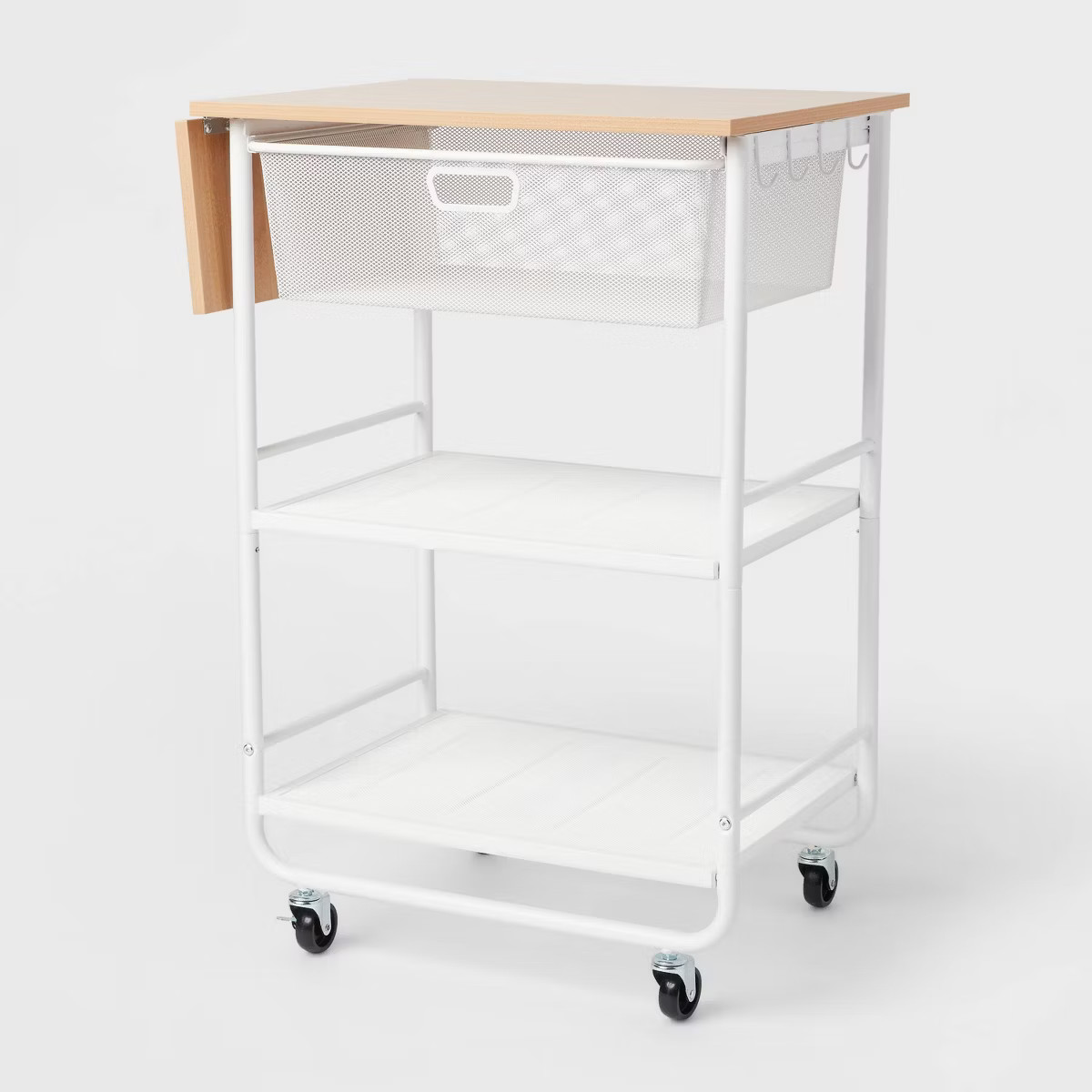 Metal Storage Cart with Mesh Drawer and Wood Top - Brightroom™ | Target