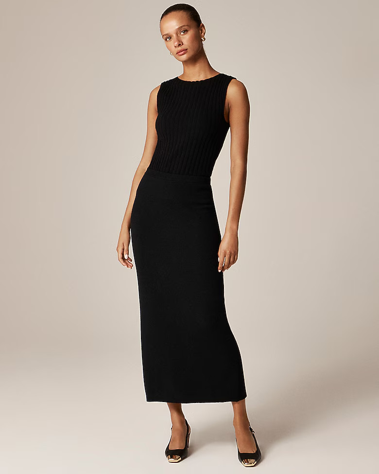 Sweater midi skirt in double-faced merino wool | J. Crew US