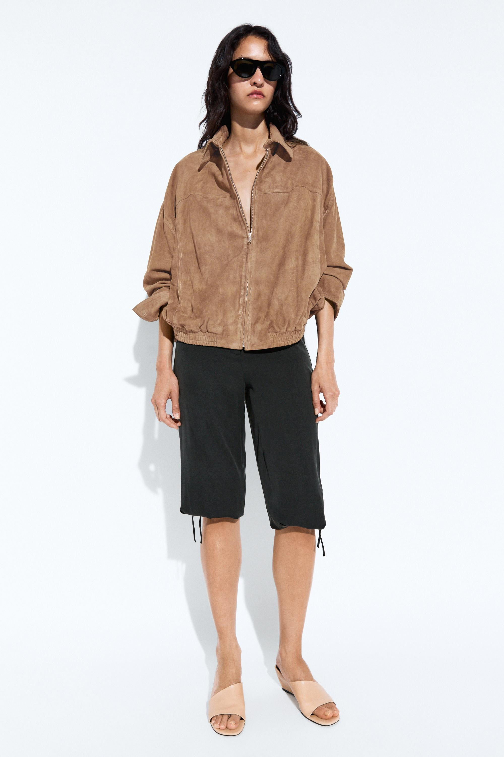 Suede bomber jacket | Massimo Dutti UK