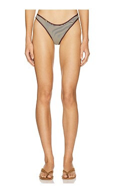 Frankies Bikinis x Bella Hadid Dove Striped Rib Bikini Bottom in Lasso from Revolve.com | Revolve Clothing (Global)