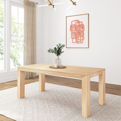 Plank+Beam 72" Modern Dining Table for 6, Solid Wood Rectangular Dining Table for Kitchen/Dining Room, Blonde Wirebrush | Target