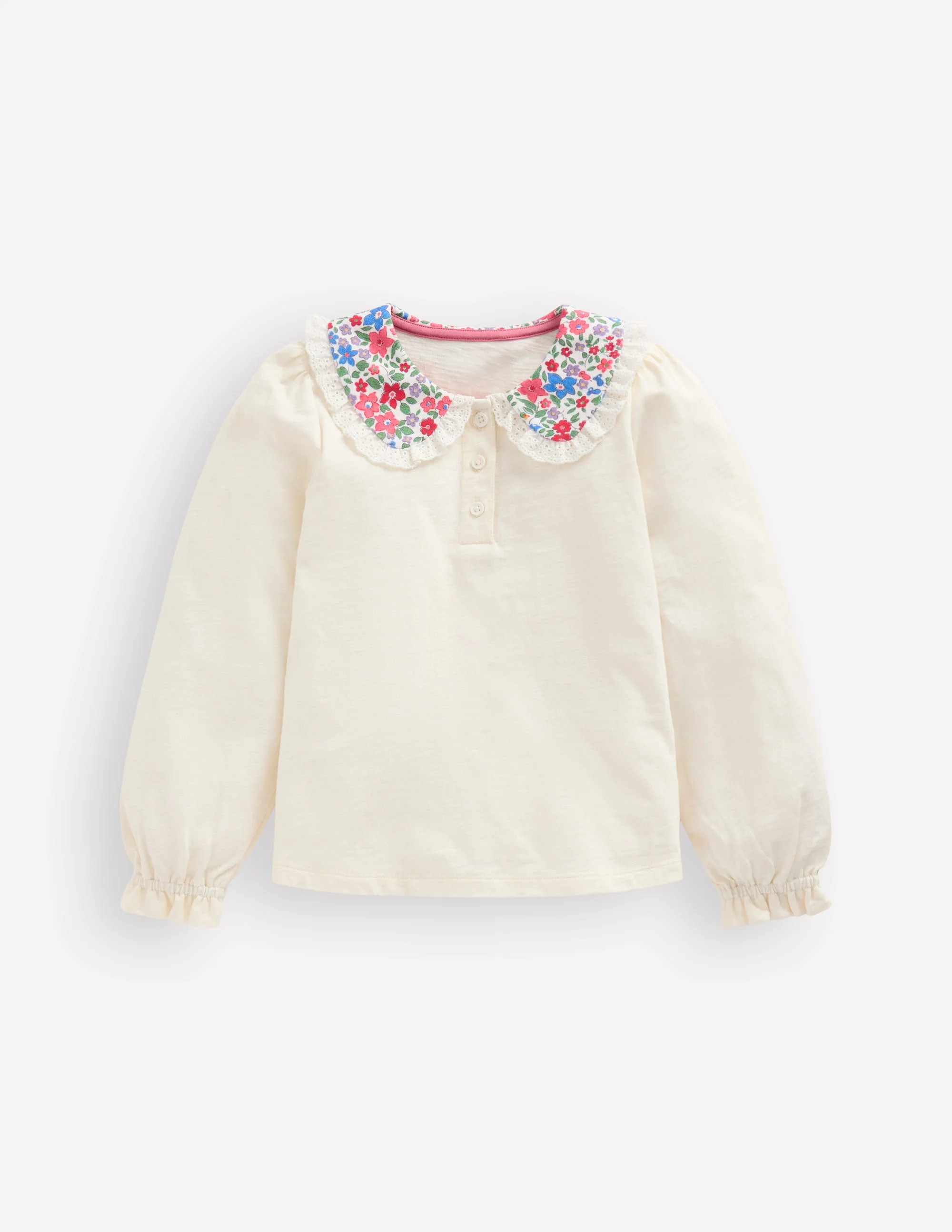 Collared Slub Top-Rose Pink Flowerbed | Boden (US)