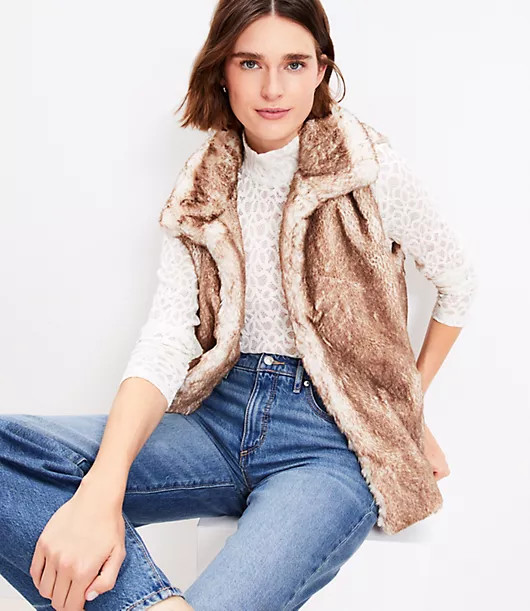 Loft Modern Faux Fur Vest | LOFT