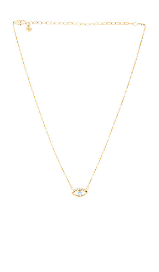 Ettika All Knowing Eye Crystal Necklace in Metallic Gold. | Revolve Clothing (Global)