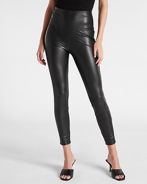 Super High Waisted Faux Leather Leggings | Express