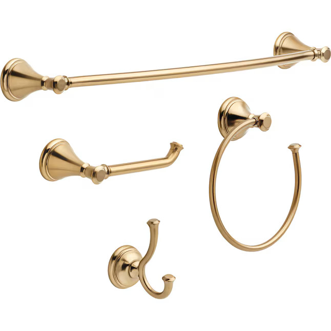Delta 4 -Piece Cassidy Champagne Bronze Decorative Bathroom Hardware Set Towel Bar, Toilet Paper ... | Lowe's