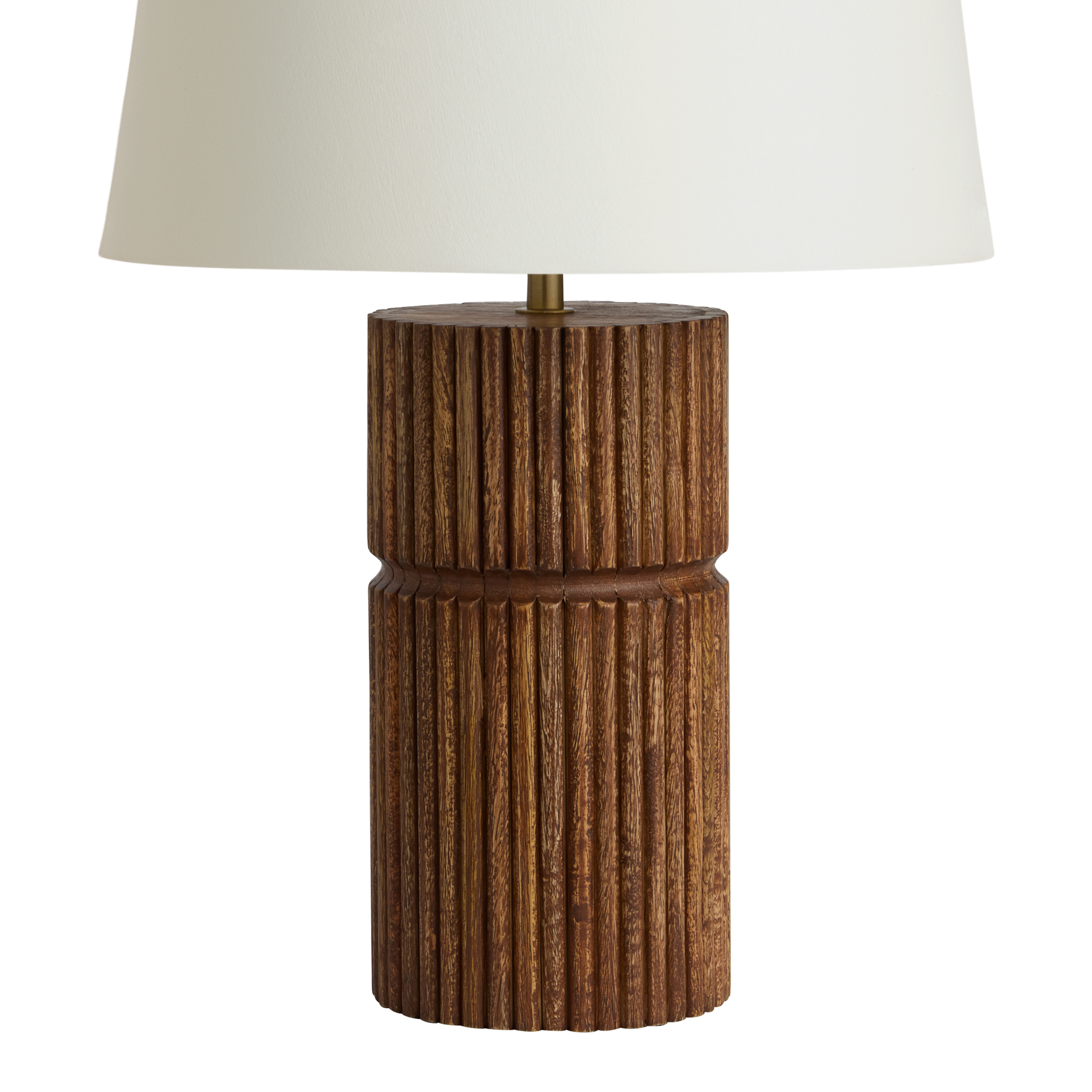 Niko Natural Wood Tiered Cylinder Fluted Table Lamp Base | World Market