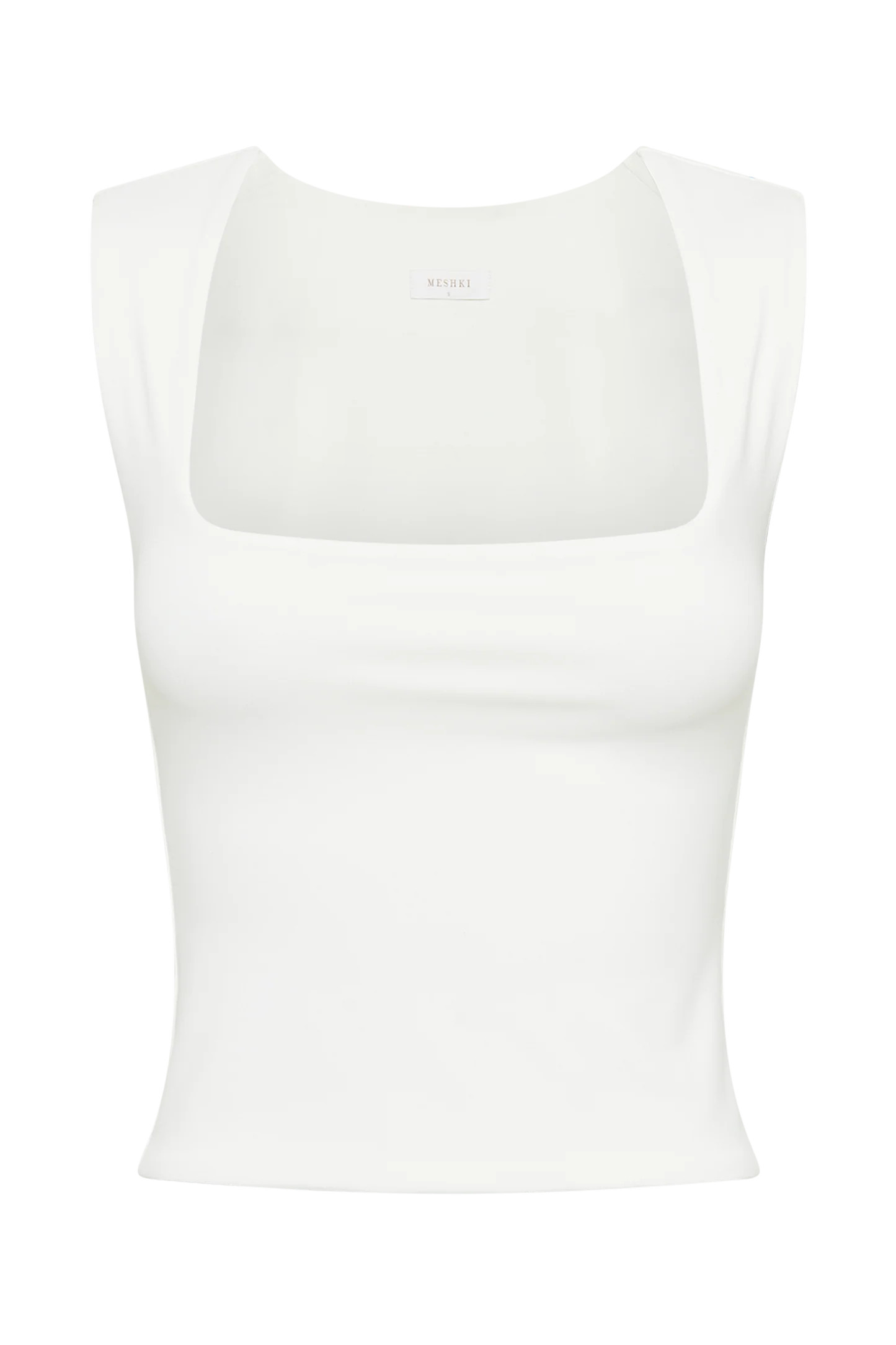 Linley Recycled Nylon Long Line Top - White | MESHKI US