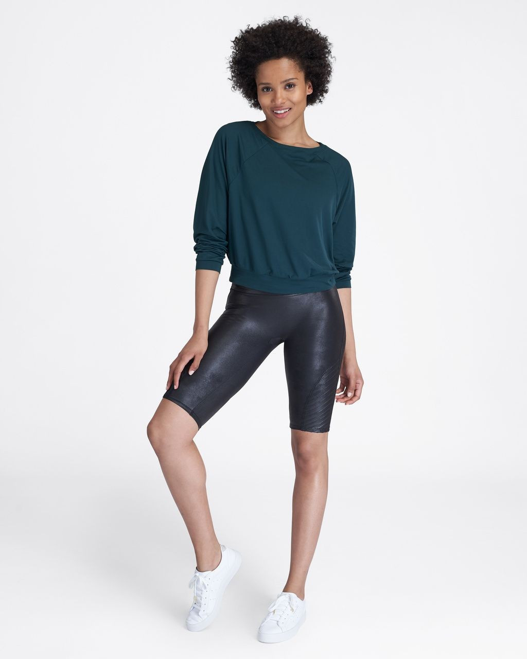 Faux Leather Moto Bike Short | Spanx