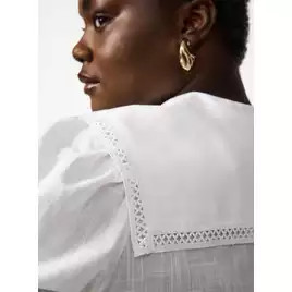 Buy White Lace Trim Detail Half Sleeve Blouse 24 | Blouses | Argos | argos.co.uk