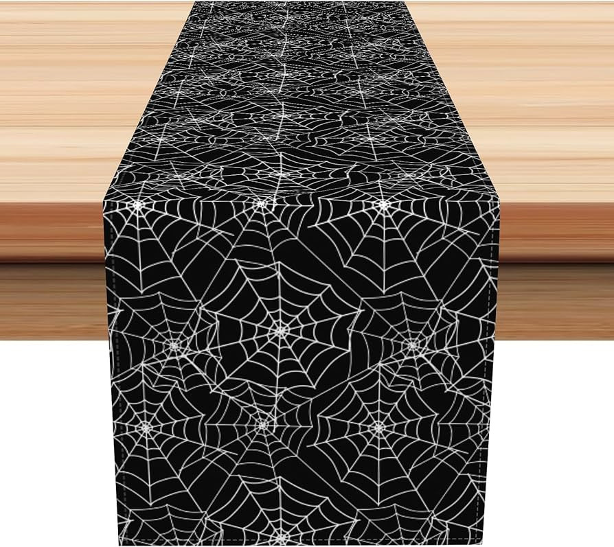 Halloween Table Runner 13x72inch,Linen Spider Web Table Runner for Autumn Seasonal Party Decor Ha... | Amazon (US)