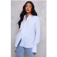 Tall Blue Pinstripe Shirt | PrettyLittleThing UK