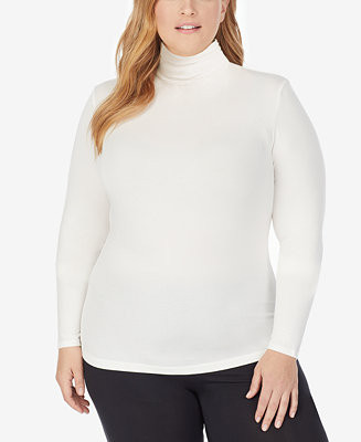 Cuddl Duds Plus Size Softwear with Stretch Turtleneck - Macy's | Macy's