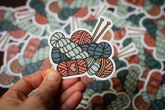 Yarn Love Knitting Sticker, Vinyl Sticker for Knitters, Laptop Sticker, Yarn Sticker, Maker Stick... | Etsy (US)