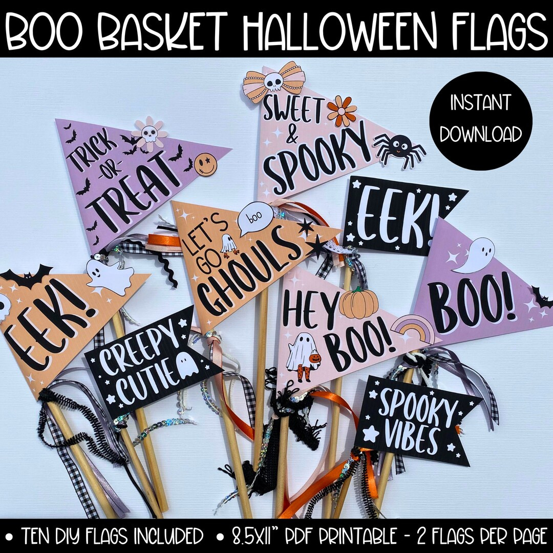 Halloween Boo Basket Flag Printable, Boo Basket Filler Gifts, Boo Basket Flags, Adult Boo Basket ... | Etsy (US)