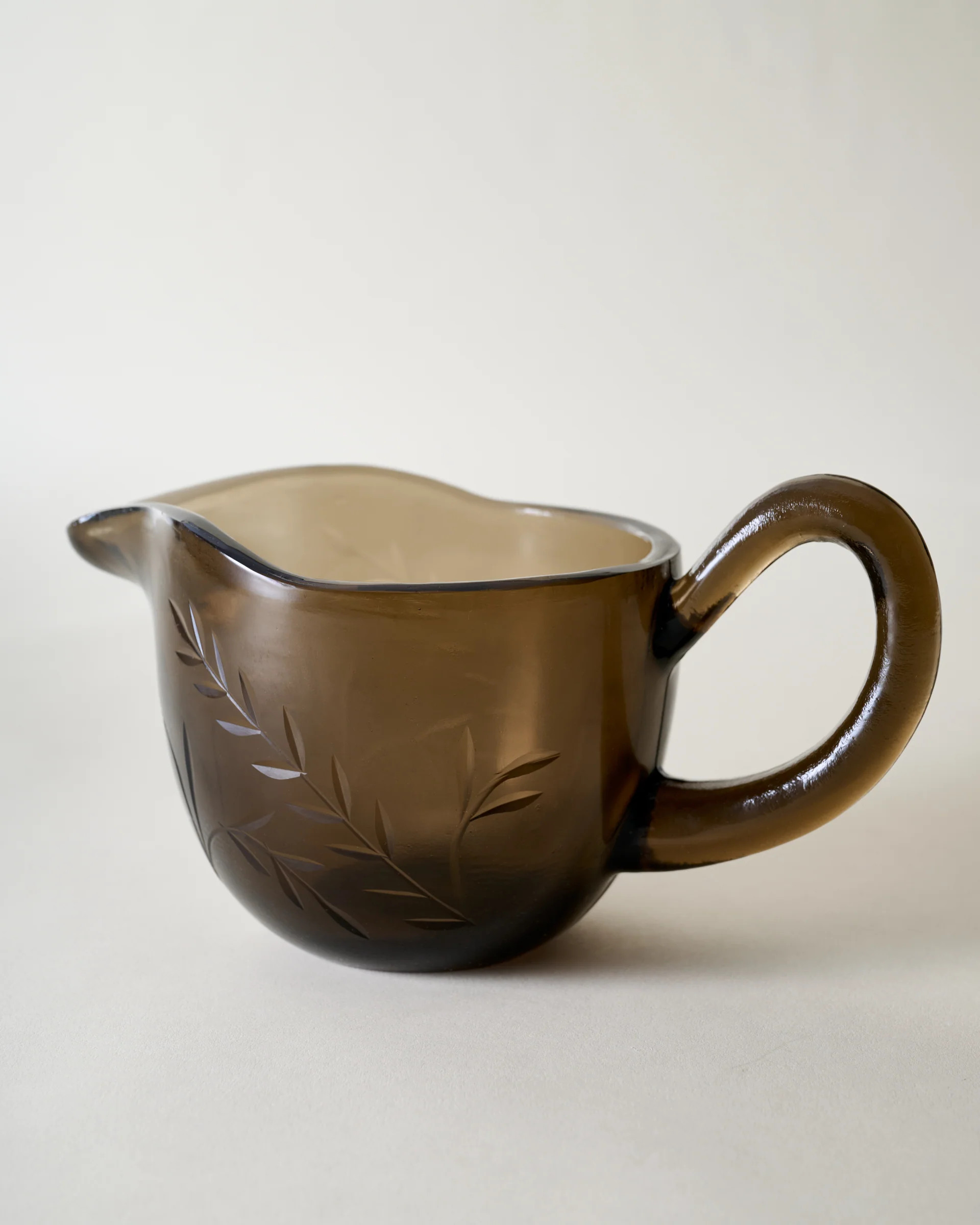 Brown Etched Glass Gravy Boat | Magnolia