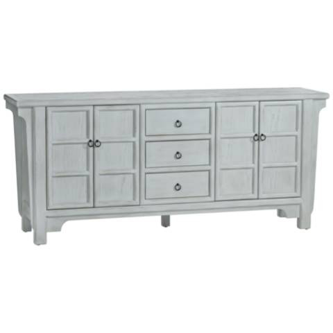 78" Soft Blue 4 Door 3 Drawer Media Credenza_Sideboard | Lamps Plus