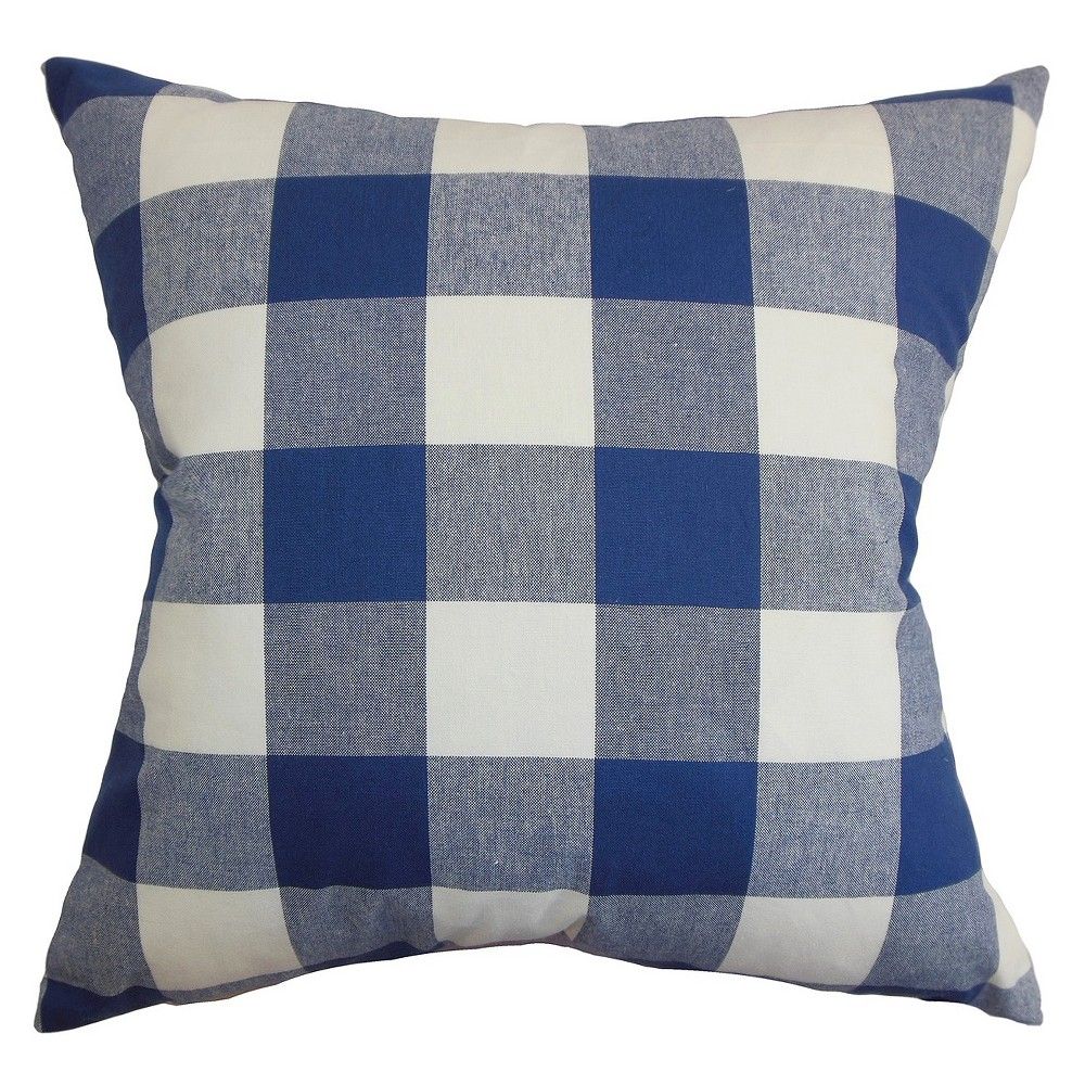 Buffalo Check Throw Pillow Navy (20""x20"") - The Pillow Collection, Adult Unisex, Size: 20"" x 20"", Blue | Target