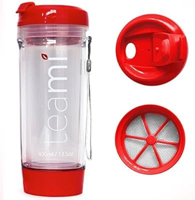 Teami Tea Tumbler Infuser Bottle - Red, 20 Ounce - BPA FREE - Double Walled Mug, Hot or Cold - Ou... | Amazon (US)