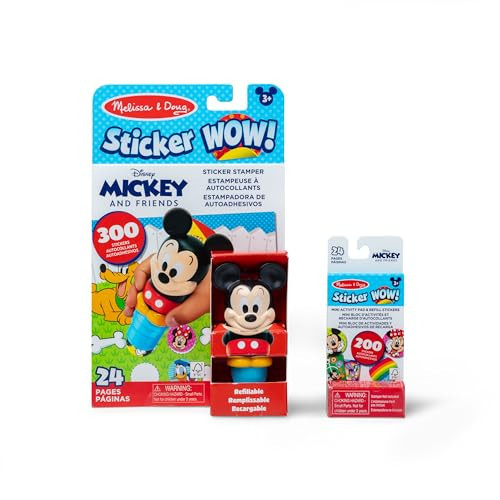 Melissa & Doug Sticker Wow!™ Disney Mickey Mouse Bundle: 24-Page Activity Pad, Stamper, 500 Stickers, Mini Pad, Arts and Crafts Fidget Toy Collectible Character | Amazon (US)