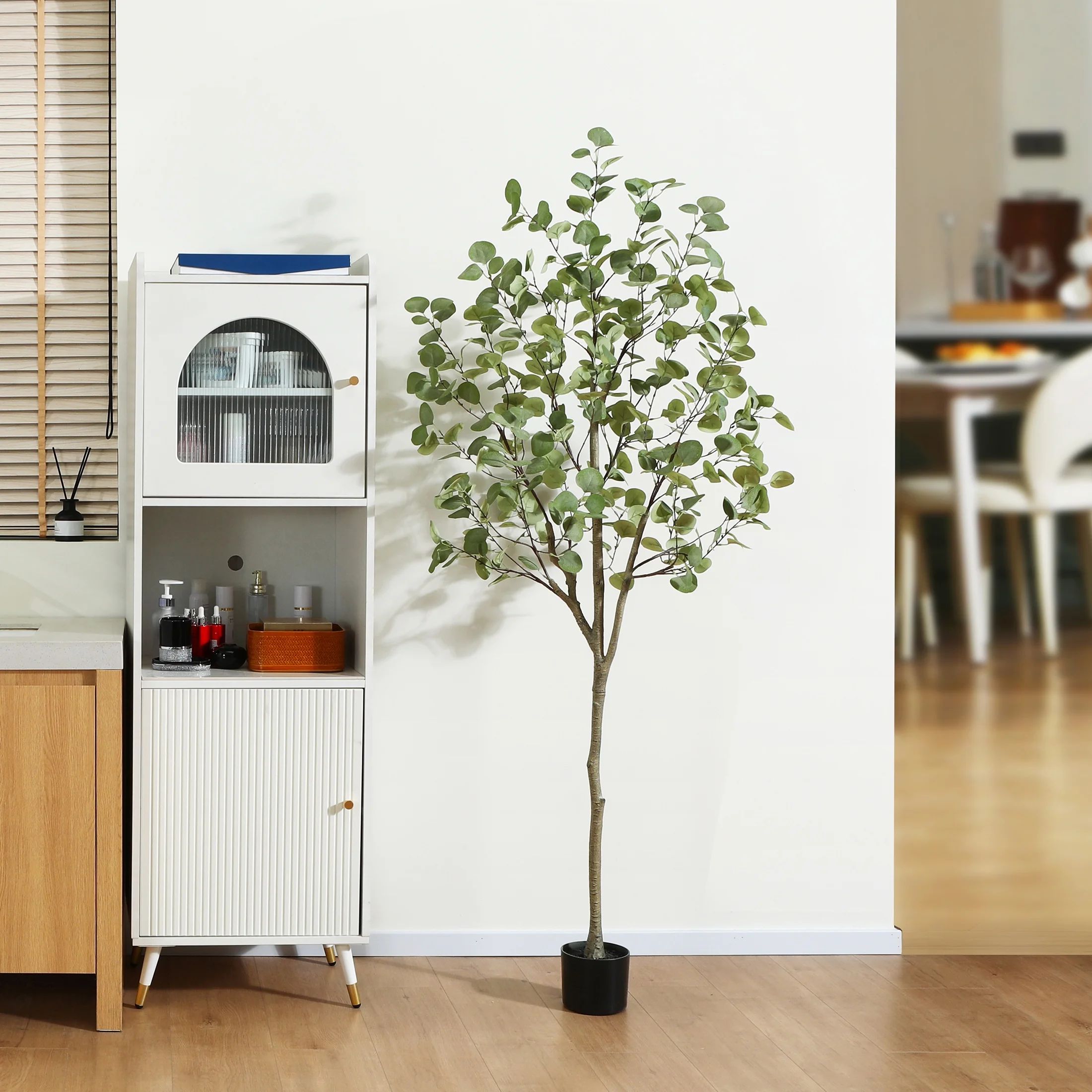 6ft Artificial Eucalyptus Silk Plants in Pot, Faux Plastic Eucalyptus Tree with Durable Plastic T... | Walmart (US)