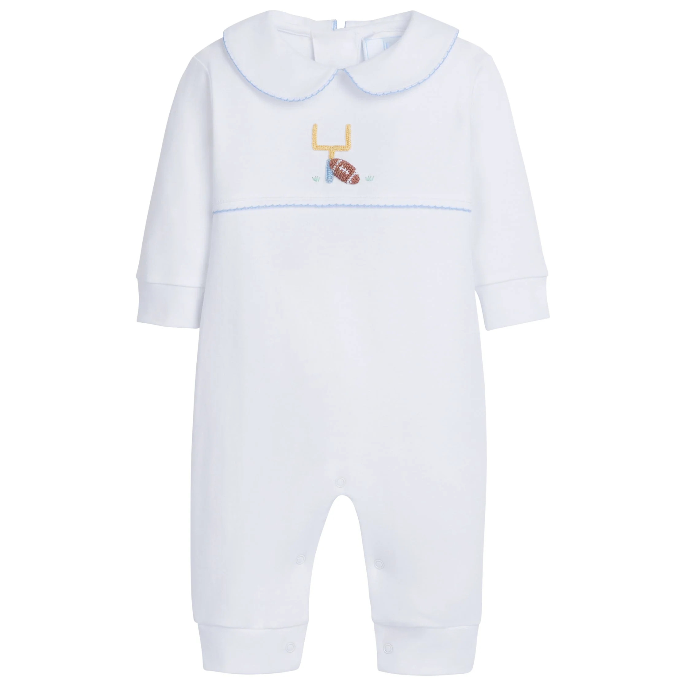 Boy's Football Crochet Playsuit - Luxury Baby Gift | Little English