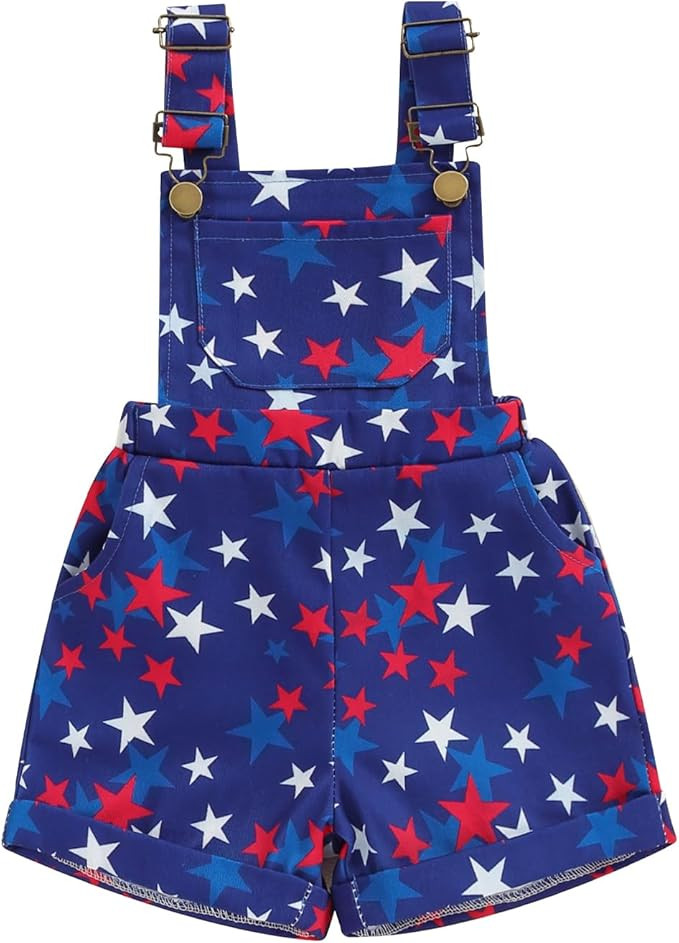Ayalinggo Fourth of July Overalls Toddler Kids Boy Girl American Flag Outfit Baby 4th July Suspen... | Amazon (US)