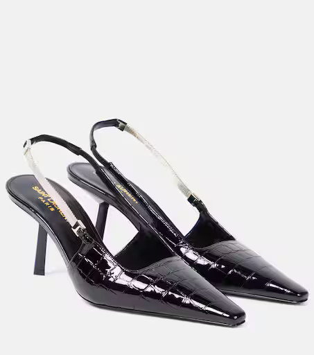 Blake croc-effect leather slingback pumps | Mytheresa (US/CA)