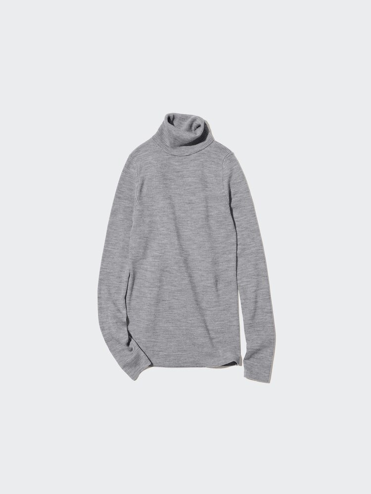 Merino Ribbed Turtleneck Jumper | UNIQLO (UK)