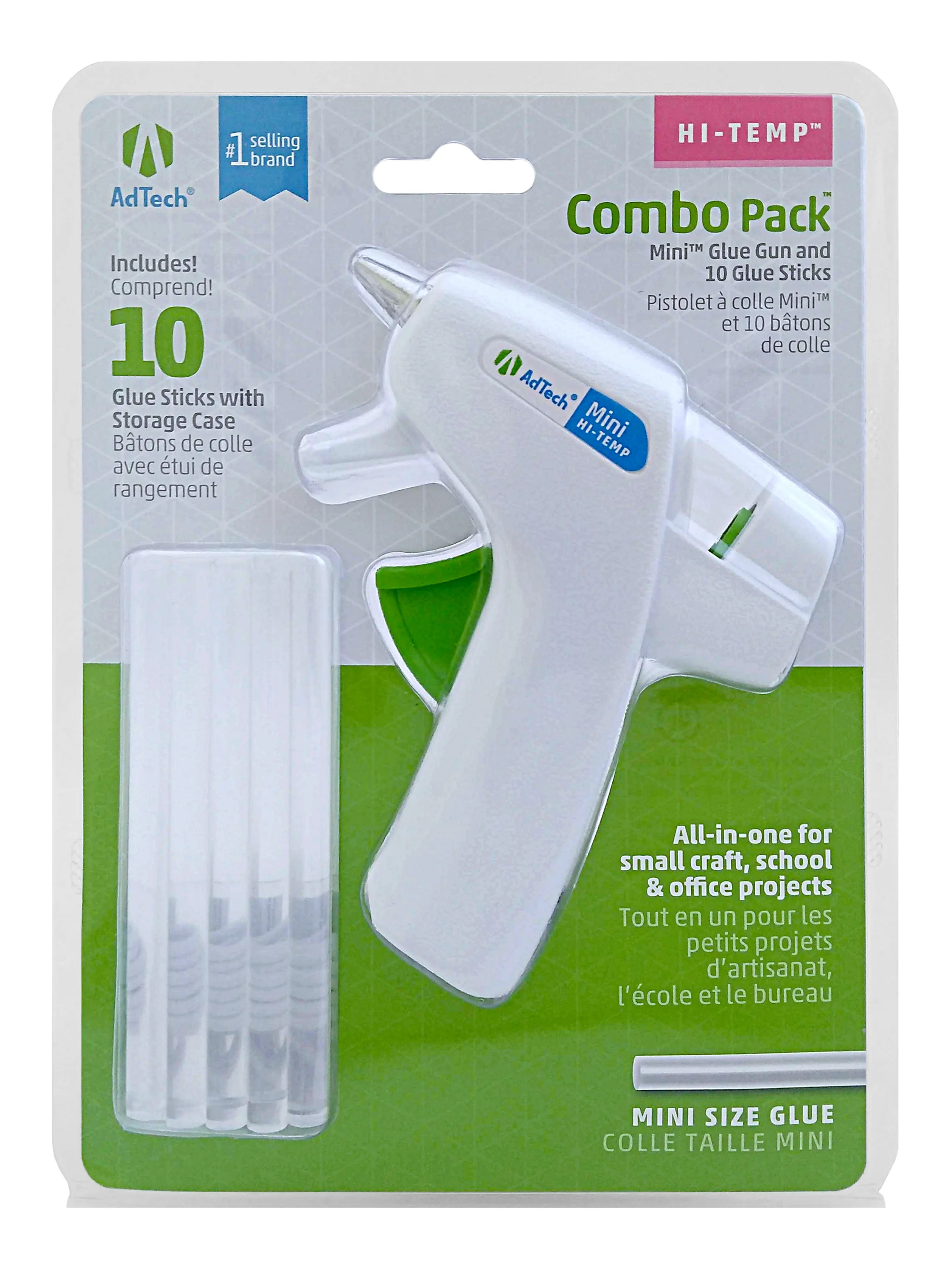 AdTech Combo Pack High Temp Mini Hot Glue Gun with Glue Sticks, White, 1 Glue Gun with 10 Mini Gl... | Walmart (US)