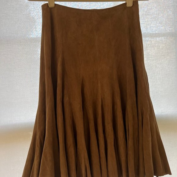 Ralph Lauren Blue Label Skirt Brown Suede Size 4 new w/tags MSRP $1298 | Poshmark