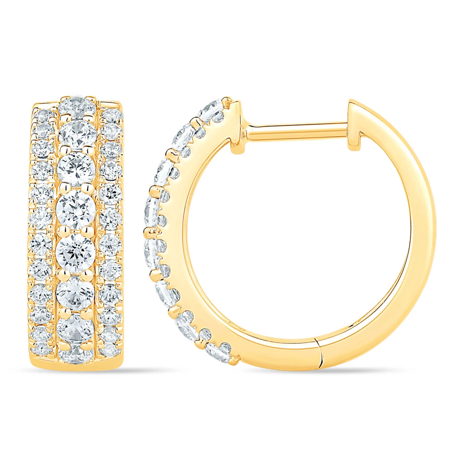 1.00 CT. T.W. Diamond Huggie Hoop Earrings in 14K Gold | Sam's Club