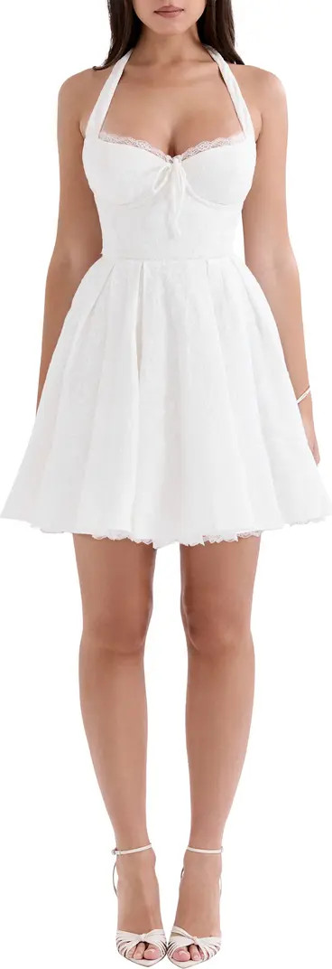 Harriet Halter Stretch Cotton Blend Fit & Flare Minidress | Nordstrom