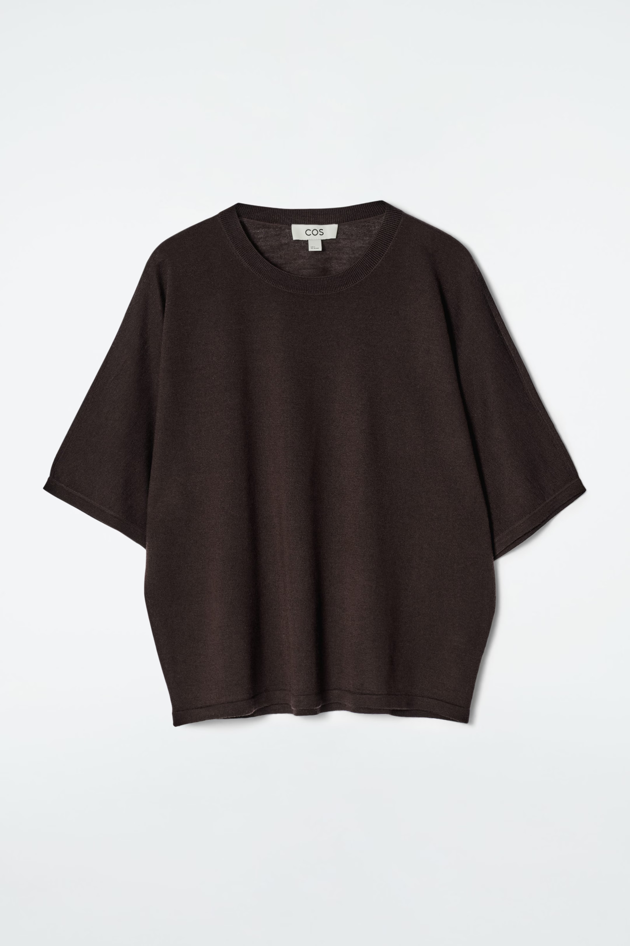 MERINO WOOL T-SHIRT - DARK BROWN | COS UK