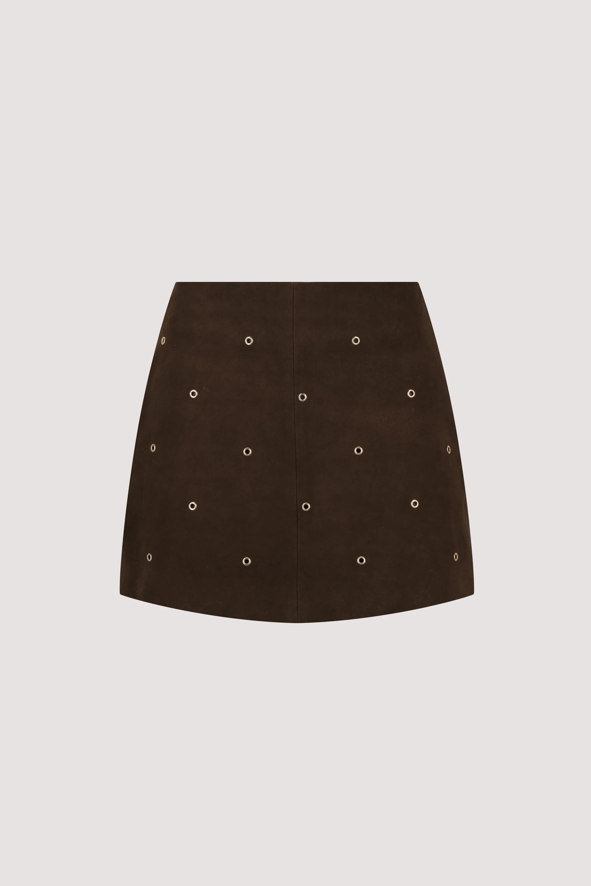 SYLVIE BITTER CHOC SUEDE MINI SKIRT | DISSH