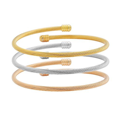 Stately Steel Tri-Color Cable Wire Twisted Adjustable 3-piece Cuff Set | HSN