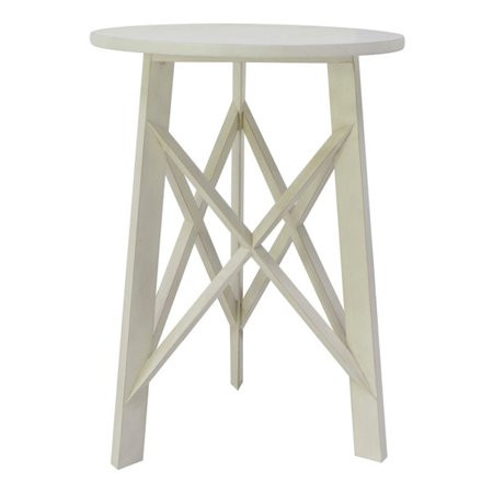 Crestview Round Acacia Wood White Side Table CVFVR8238 | Walmart (US)