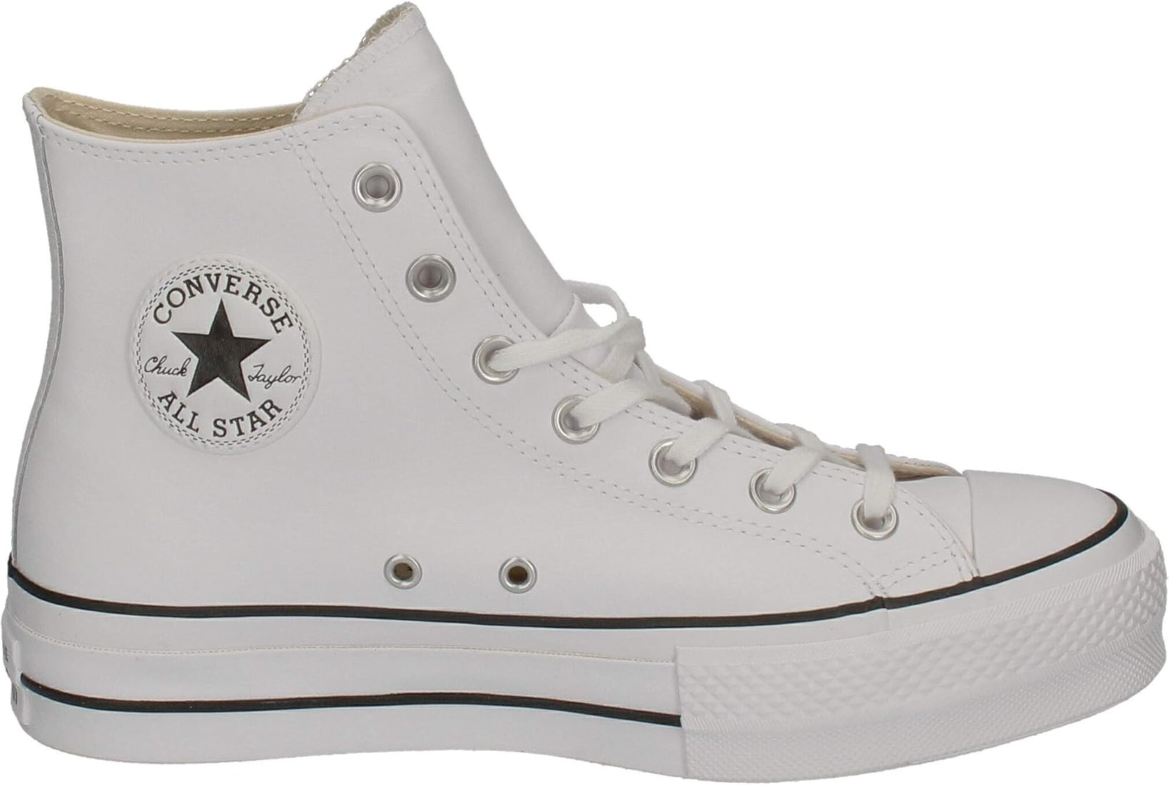 Amazon.com | Converse Women's Chuck Taylor All Star Lift Clean HIGH TOP Sneaker, White/Black/Whit... | Amazon (US)