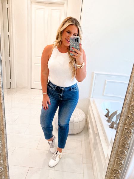 Wearing a medium in body suit & size 9 in jeans!
Shoes fit tts! 

#LTKstyletip #LTKunder100 #LTKunder50