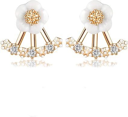 XINSHUN Women Fashion Accessories Crystal Stud Earrings Boucle d'oreille Femme Flower Earrings Go... | Amazon (US)