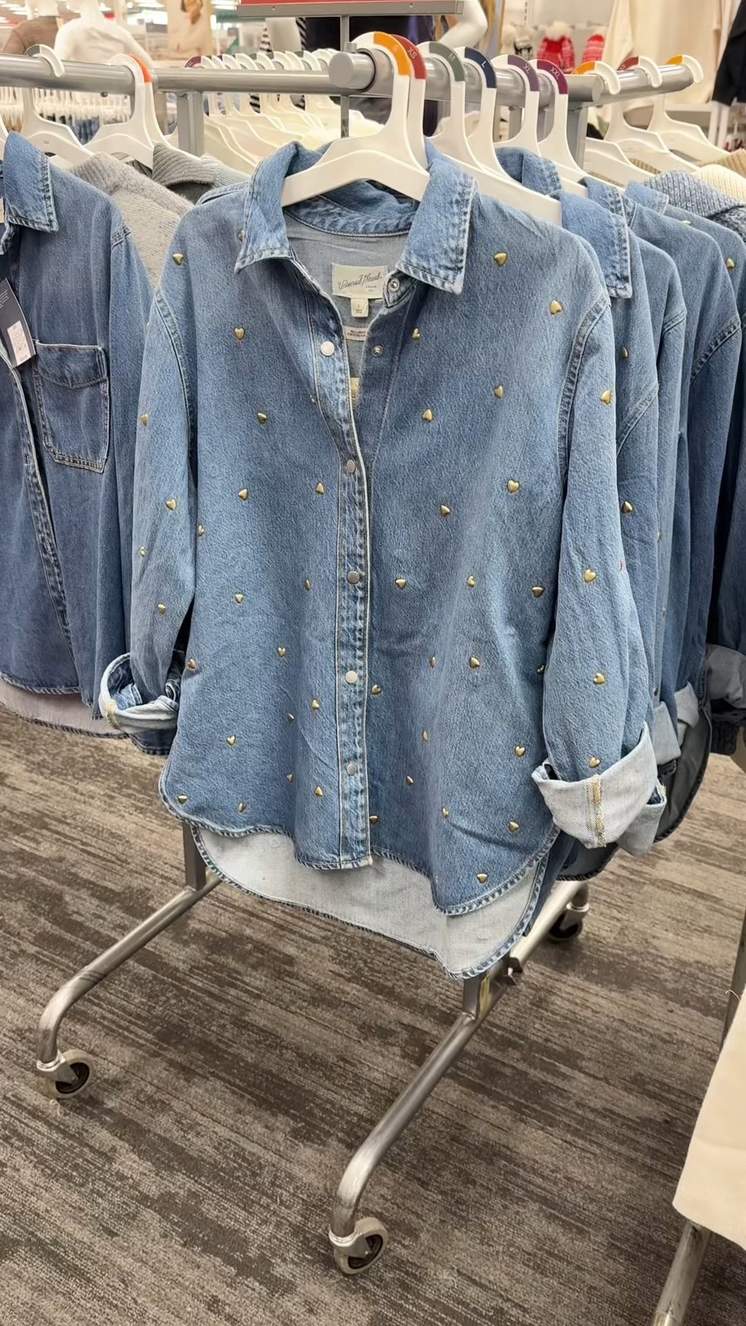 The cutest new denim button down! Love the embellished hearts 

#LTKootd #LTKSeasonal #LTKgrwm
