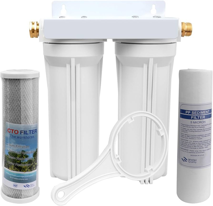 External RV Dual Water Filter System for RVs Boats Motor Homes Marines,Included Two Fliters and M... | Amazon (US)