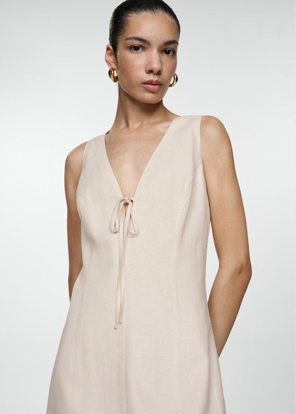 Short linen dress - Woman | MANGO USA | MANGO (US)