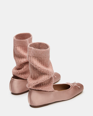 Steve Madden Women's Eleve Knit Square Toe Flats - Pink Satin - Size 9.5 - Leather/Satin | Steve Madden (US)